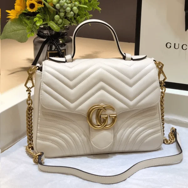 Sac à main Gucci Marmont à anse supérieure réplique 11 coloris blanc 27 cm — réplique