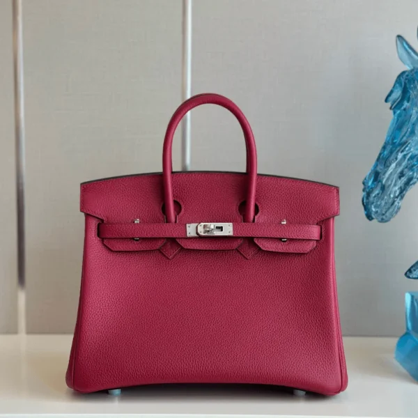 Sac à main HN PHW Togo foncé coloris rouge 25 cm — réplique