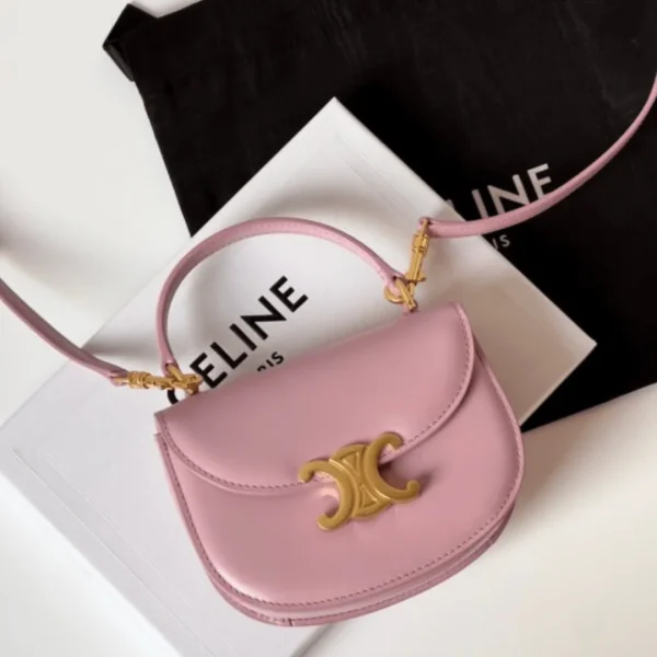 Sac bandoulière Céline mini anse coloris rose 15.5 × 11 cm — réplique