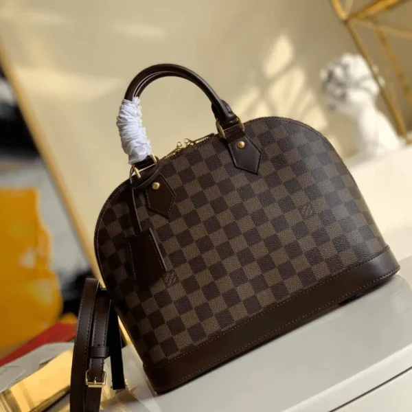 Sac à main Louis Vuitton Damier Ebene Alma PM motif à carreaux 32 mm — réplique