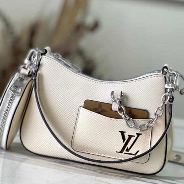 Sac à main Louis Vuitton Marellini EPI coloris blanc coffret 20 cm — réplique