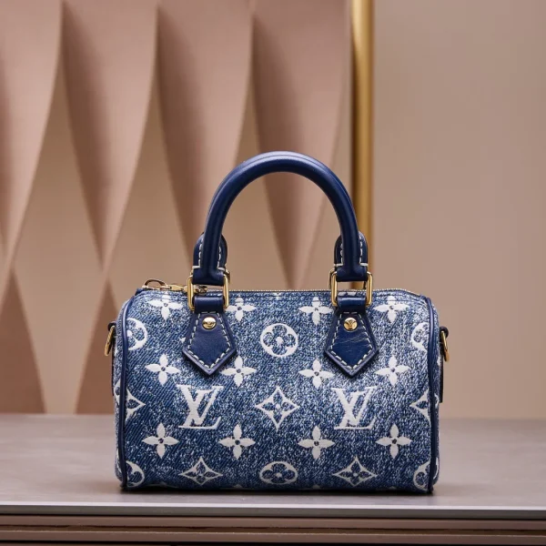 Sac à main Louis Vuitton Speedy Monogram denim 16 × 10 × 7.5 cm – pour femme — réplique