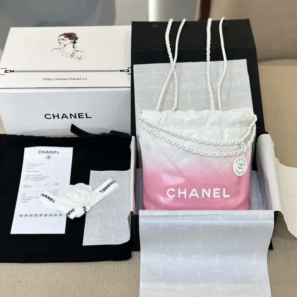 Sac à main Chanel 11 22 mini mélange coloris blanc coloris rose 20 cm – pour femme — réplique
