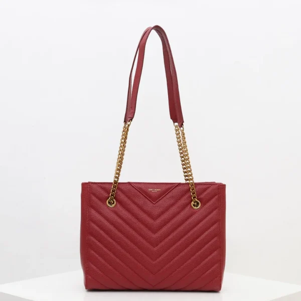 Sac porté épaule Saint Laurent Tribeca en coloris bordeaux cuir — réplique