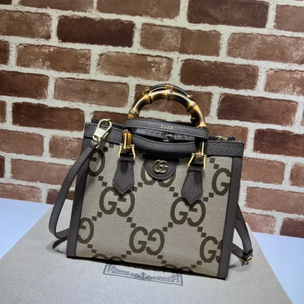 Cabas Gucci Diana Jumbo GG petit format Camel/ébène — réplique