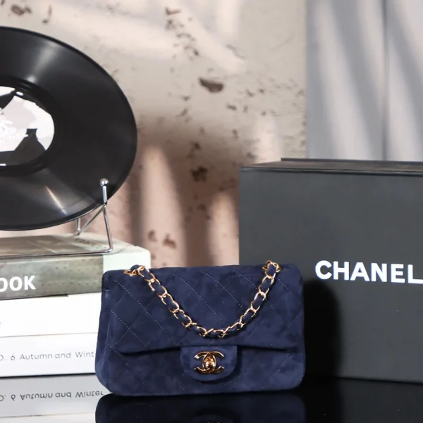 Sac Chanel vintage double rabat daim — réplique