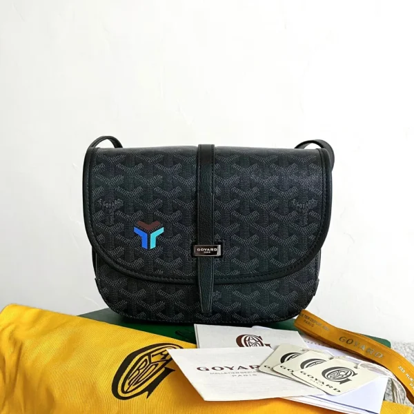 Sac Goyard Goyardine Belvedere III PM besace Jet coloris noir — réplique
