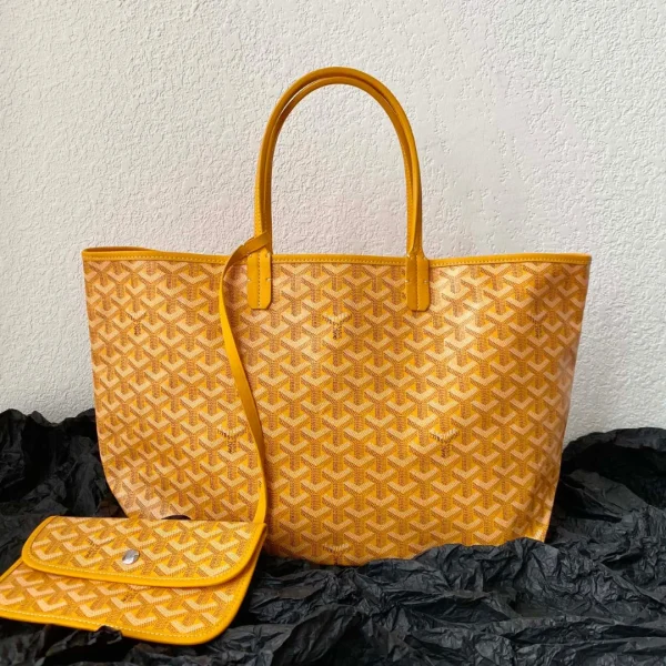 Cabas Goyard coloris jaune Goyardine toile & Chevroches cuir de veau Saint Louis PM — réplique