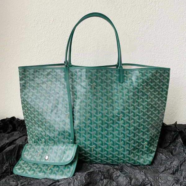 Cabas Goyard coloris vert Goyardine toile & Chevroches cuir de veau Saint Louis PM — réplique