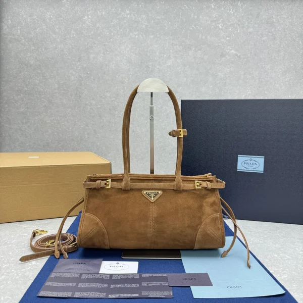 Sac à main Prada Bonnie format moyen daim pour – pour femme — réplique