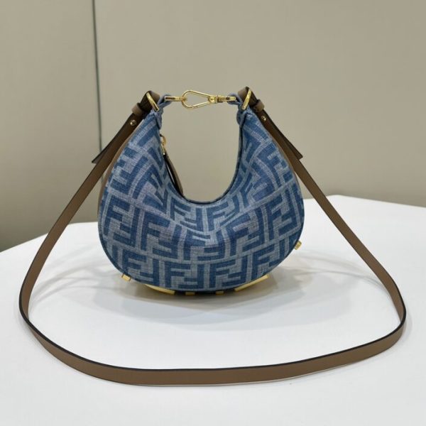 Fendi Fendigraphy petit format Denim bleu — réplique