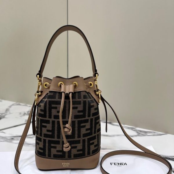Fendi Tresor Mini Bucket marron — réplique