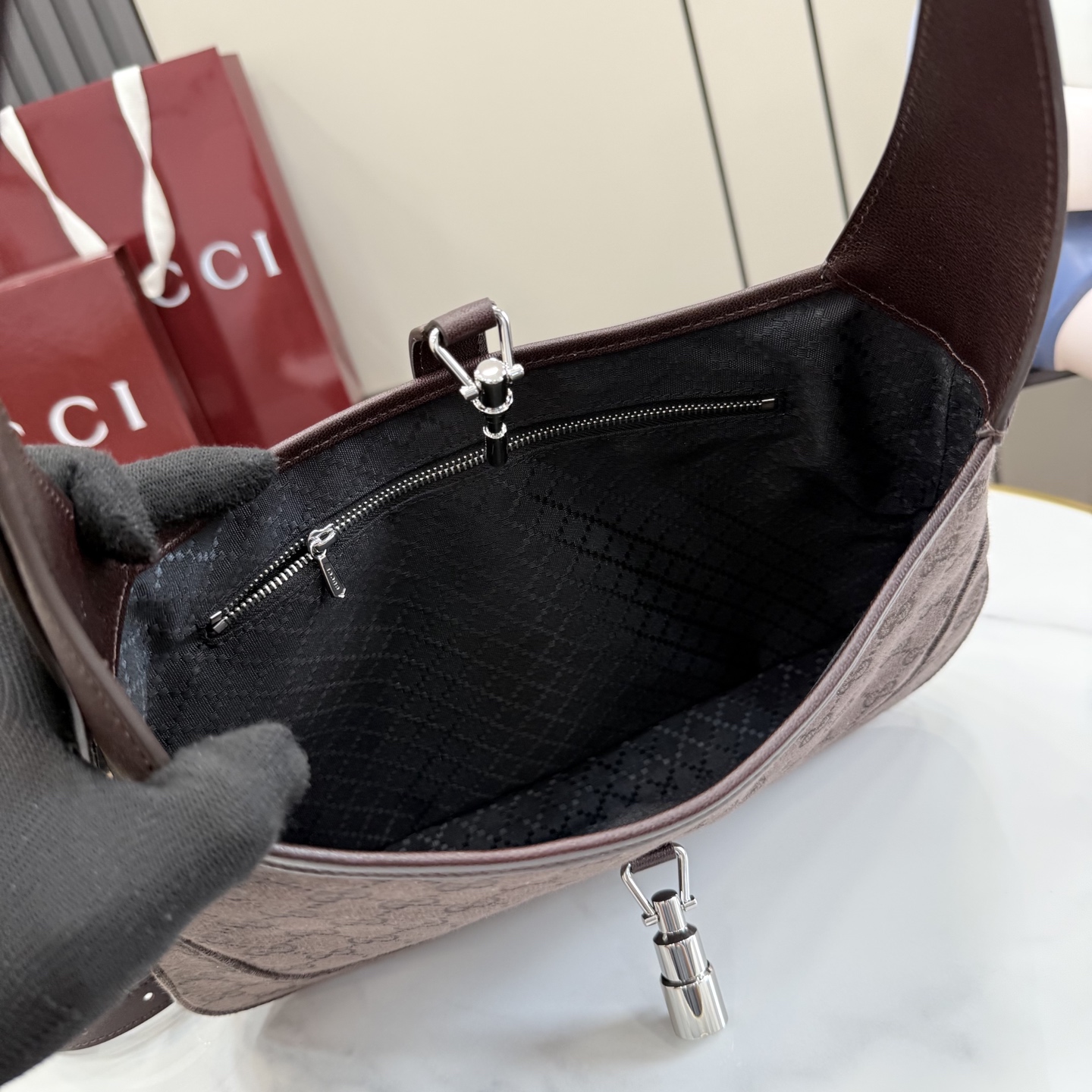 Gucci Jackie 1961 moyen format sac porté épaule — réplique – Image 27
