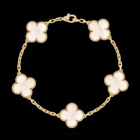 Bracelet Van cleef Alhambra en nacre doré taille 16 — réplique