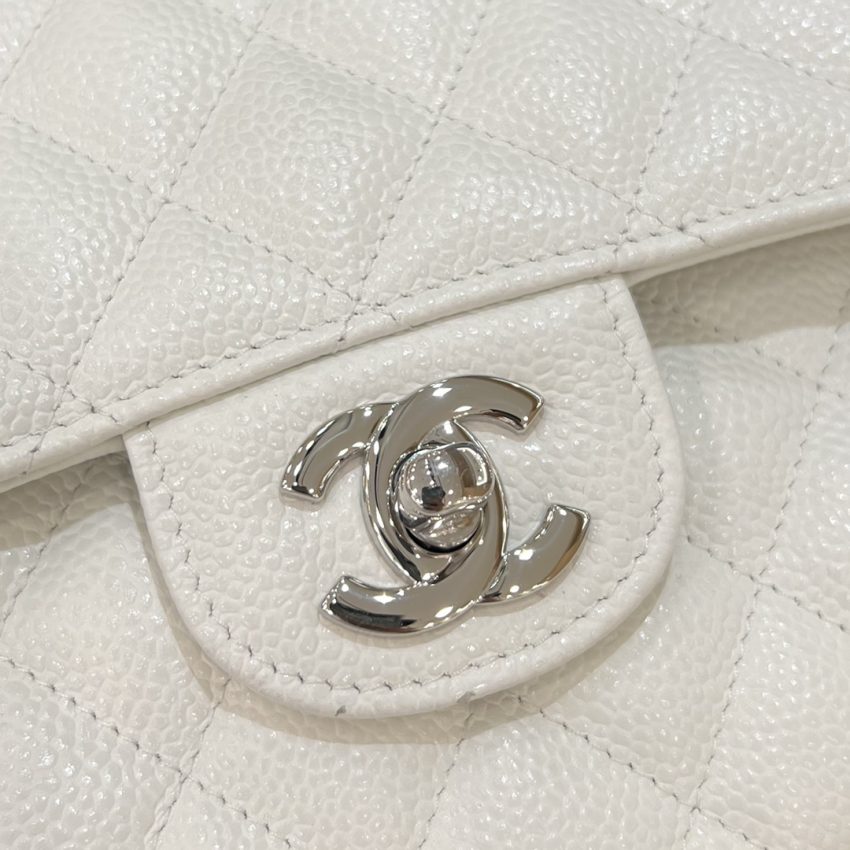 CHANEL Classic Flap 23cm blanc argenté — réplique – Image 3