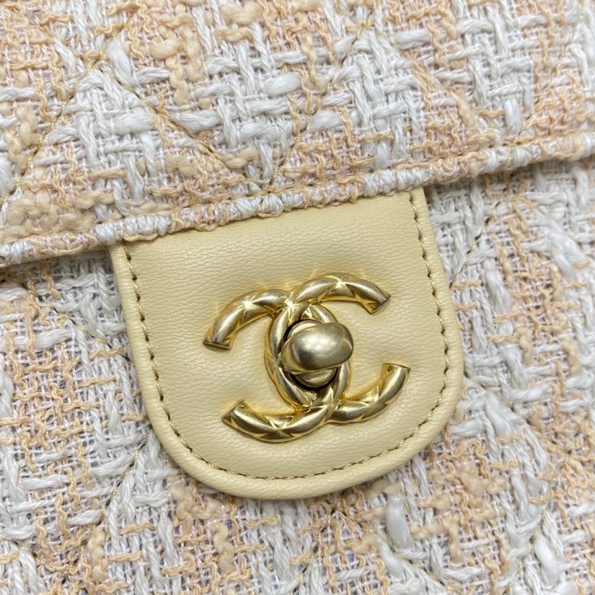 CHANEL Tweed Handle Crush petit format Apricot — réplique – Image 2