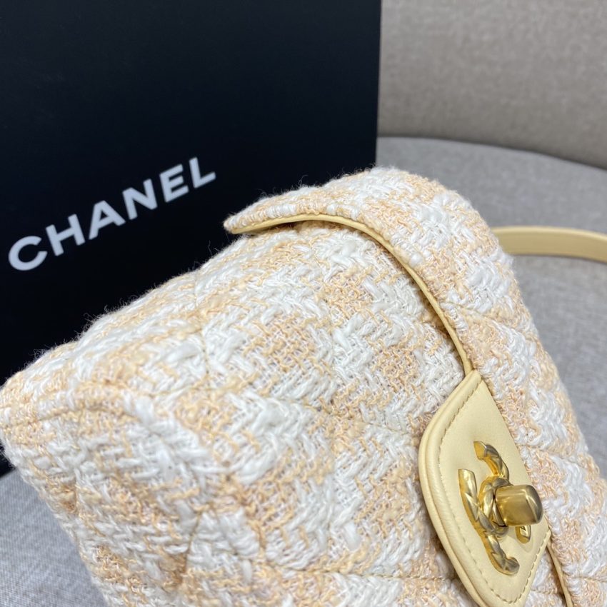 CHANEL Tweed Handle Crush petit format Apricot — réplique – Image 8