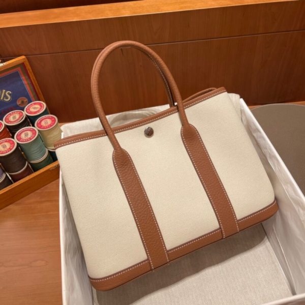 Hermès Garden Party 30Cm Beige toile — réplique