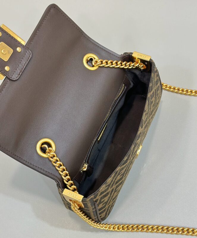 Fendi Baguette Sliding Chain Ff marron — réplique – Image 8