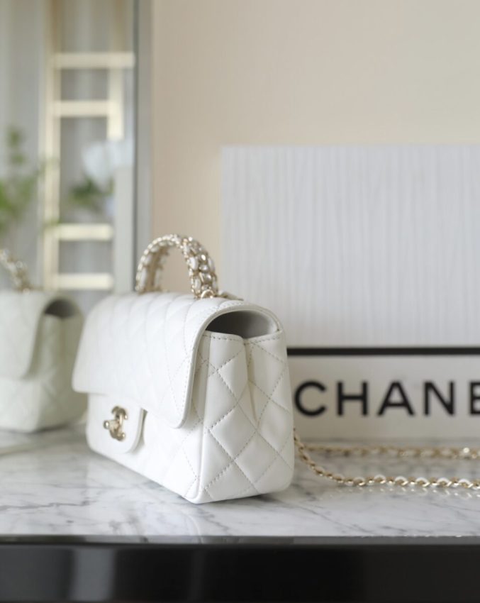 CHANEL CF 20 cm Handle blanc — réplique – Image 7