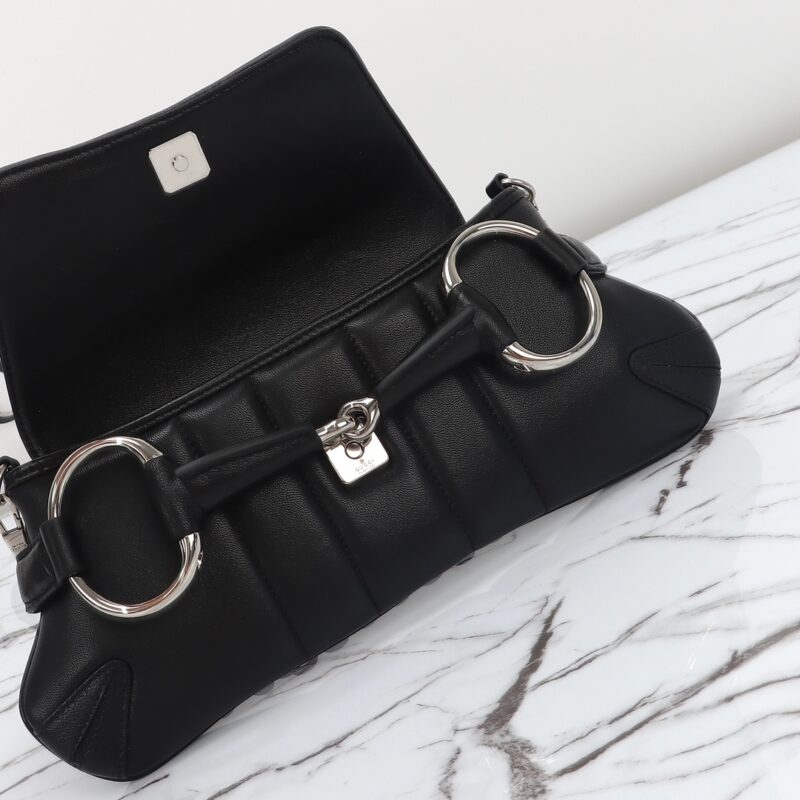 Gucci Horsebit Chain sac porté épaule noir — réplique – Image 2