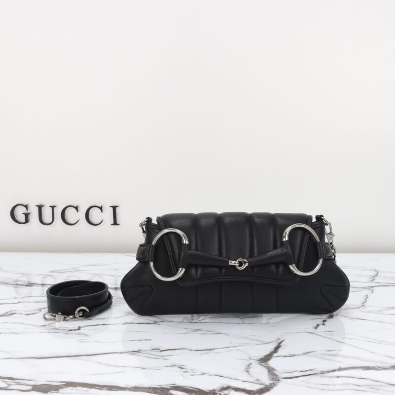 Gucci Horsebit Chain sac porté épaule noir — réplique – Image 3