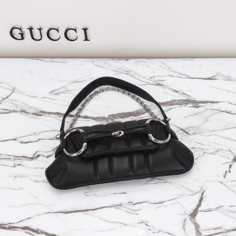 Gucci Horsebit Chain sac porté épaule noir — réplique – Image 9