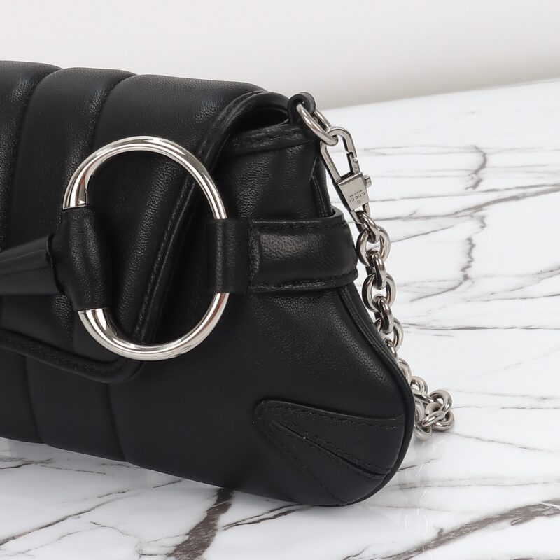 Gucci Horsebit Chain sac porté épaule noir — réplique – Image 10