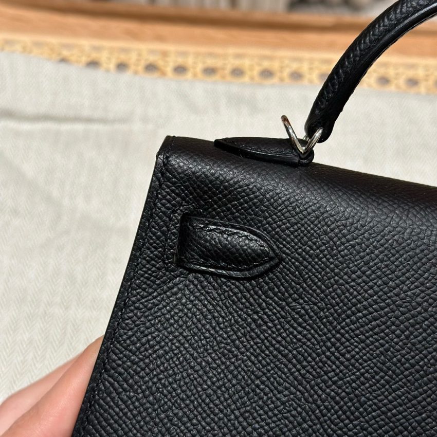 Hermès Kelly noir Epsom argenté — réplique – Image 2