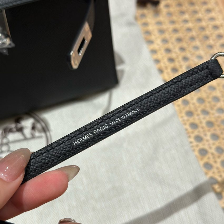 Hermès Kelly noir Epsom argenté — réplique – Image 8