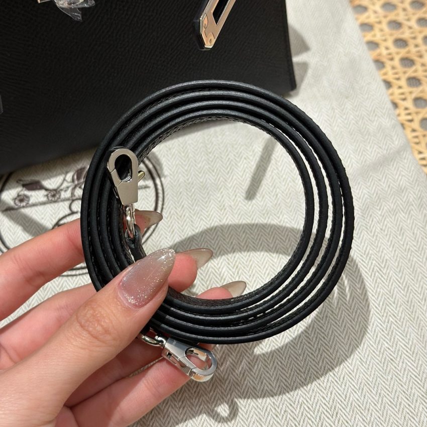 Hermès Kelly noir Epsom argenté — réplique – Image 9