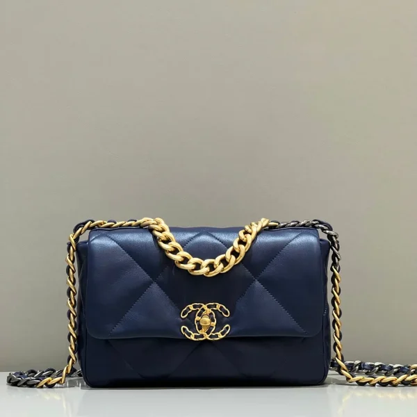 Sac Chanel 19 petit format coloris bleu marine — réplique