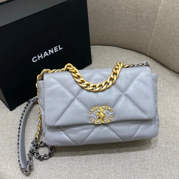 Sac Chanel 19 petit format clair coloris gris — réplique