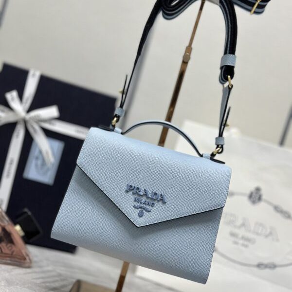 Prada Saffiano bleu Envelope — réplique