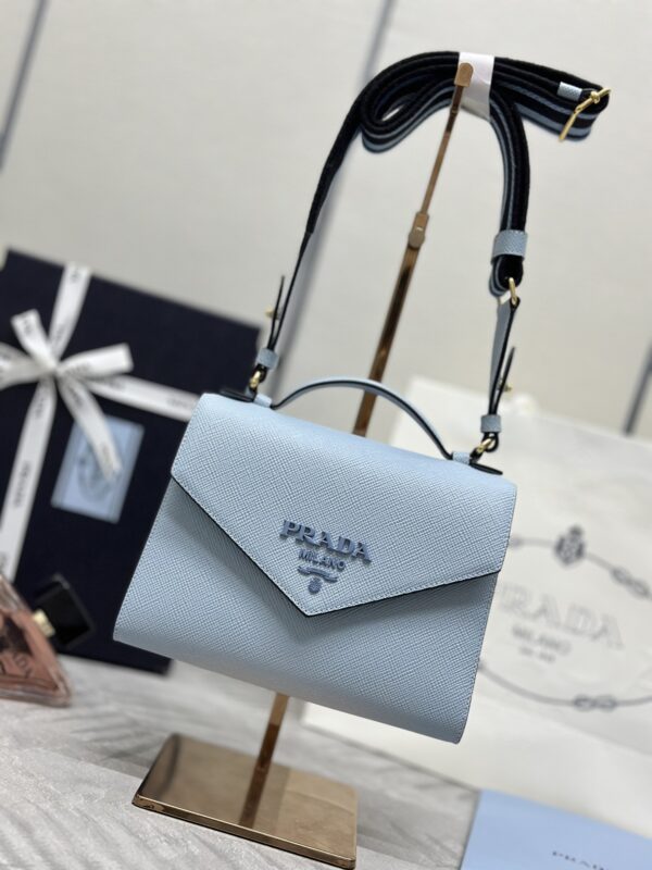 Prada Saffiano bleu Envelope — réplique