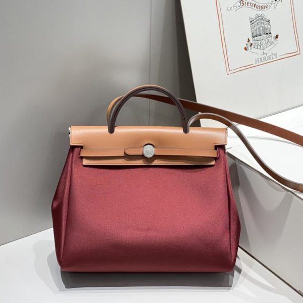 Hermès Herbag 31Cm Bordeaux rouge — réplique