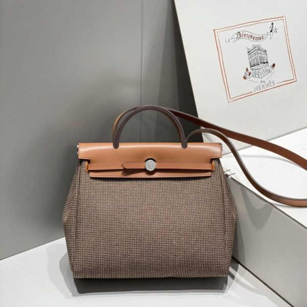 Hermès Herbag 31Cm marron Plaid — réplique
