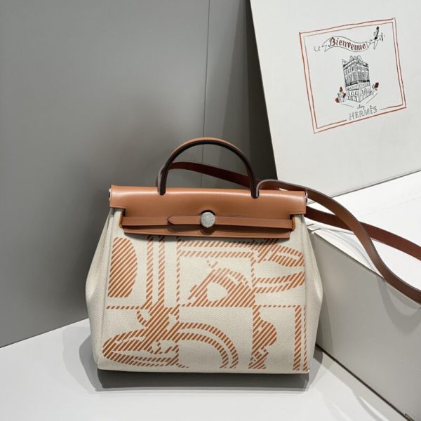 Hermès Herbag 31Cm Manic Bride marron — réplique