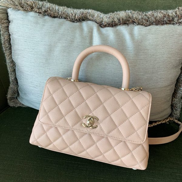Chanel Coco avec poignée petit format Milk Tea — réplique