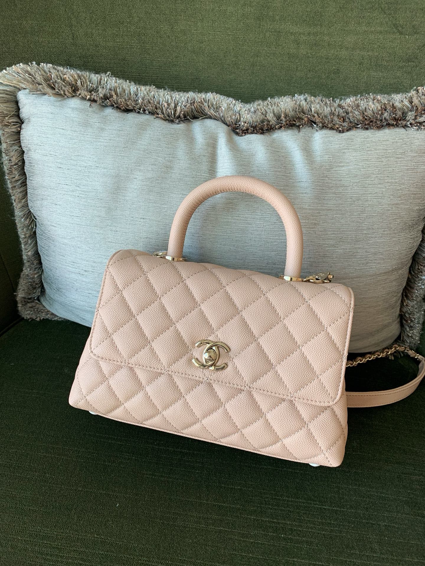 Chanel Coco avec poignée petit format Milk Tea — réplique