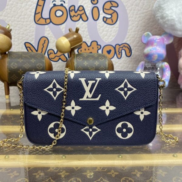 Louis Vuitton Félicie Pochette bleu blanc — réplique