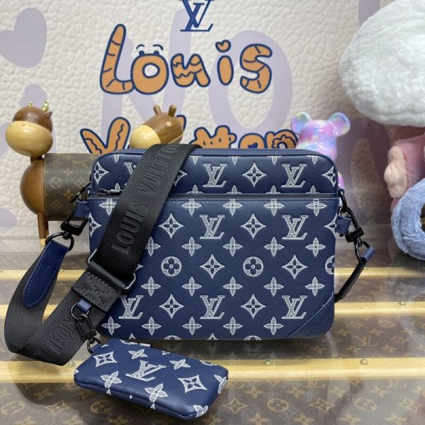 Louis Vuitton Trio besace bleu&blanc — réplique