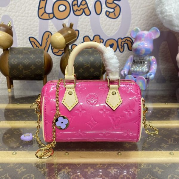 Louis Vuitton Speedy Nano rose Patent — réplique