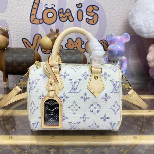 Louis Vuitton Speedy Bandouliere 20 blanc gris — réplique