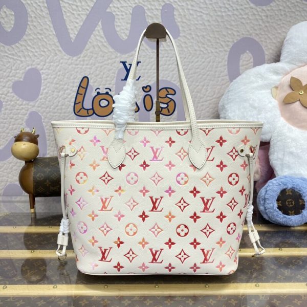 Louis Vuitton Neverfull MM blanc Orange — réplique