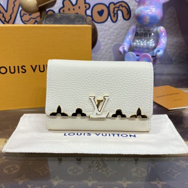 Loius Vuitton Capucines Compact portefeuille blanc — réplique