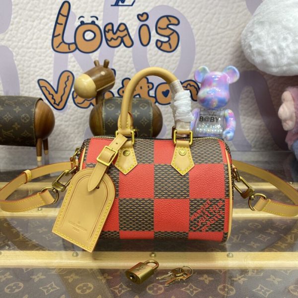 Louis Vuitton Speedy 18 rouge Grid — réplique