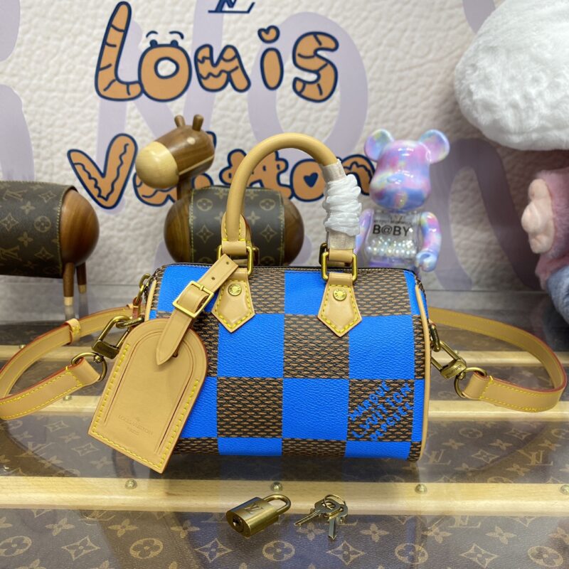 Louis Vuitton Speedy 18 bleu Grid — réplique