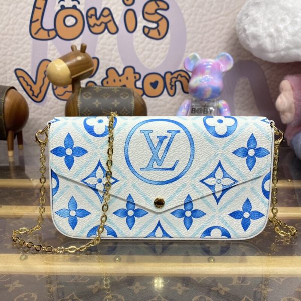 Louis Vuitton Félicie Pochette bleu rose — réplique
