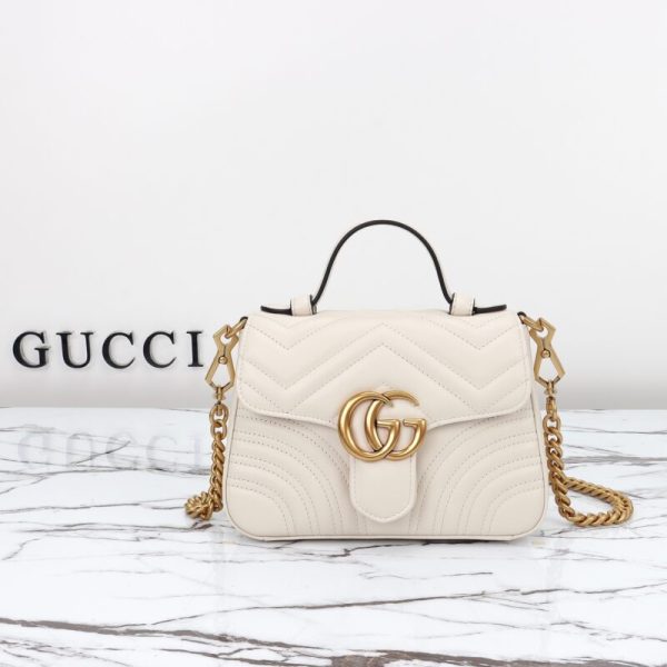 Gucci GG Marmont avec poignée blanc — réplique